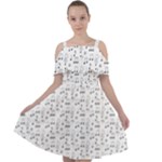 Music Notes Background Wallpaper Cut Out Shoulders Chiffon Dress