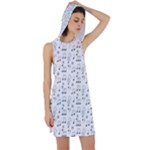 Music Notes Background Wallpaper Racer Back Hoodie Dress