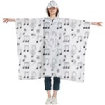 Music Notes Background Wallpaper Women s Hooded Rain Ponchos