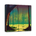 Nature Swamp Water Sunset Spooky Night Reflections Bayou Lake Mini Canvas 6  x 6  (Stretched)