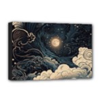 Starry Sky Moon Space Cosmic Galaxy Nature Art Clouds Art Nouveau Abstract Deluxe Canvas 18  x 12  (Stretched)