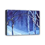 Landscape Outdoors Greeting Card Snow Forest Woods Nature Ai Generated Path Trail Santa s Village Vi Mini Canvas 7  x 5  (Stretched)