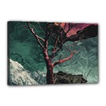 Night Sky Nature Tree Night Landscape Forest Galaxy Fantasy Dark Sky Planet Canvas 18  x 12  (Stretched)