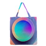 Circle Colorful Rainbow Spectrum Button Gradient Grocery Tote Bag