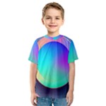 Circle Colorful Rainbow Spectrum Button Gradient Kids  Sport Mesh T-Shirt