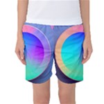 Circle Colorful Rainbow Spectrum Button Gradient Women s Basketball Shorts