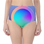 Circle Colorful Rainbow Spectrum Button Gradient Classic High-Waist Bikini Bottoms