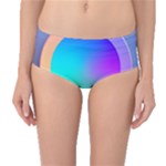 Circle Colorful Rainbow Spectrum Button Gradient Mid-Waist Bikini Bottoms