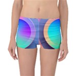 Circle Colorful Rainbow Spectrum Button Gradient Reversible Boyleg Bikini Bottoms