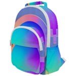 Circle Colorful Rainbow Spectrum Button Gradient Rounded Multi Pocket Backpack