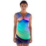 Circle Colorful Rainbow Spectrum Button Gradient Wrap Front Bodycon Dress