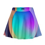 Circle Colorful Rainbow Spectrum Button Gradient Mini Flare Skirt