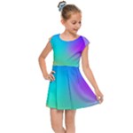 Circle Colorful Rainbow Spectrum Button Gradient Kids  Cap Sleeve Dress