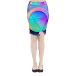 Circle Colorful Rainbow Spectrum Button Gradient Midi Wrap Pencil Skirt