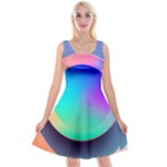 Circle Colorful Rainbow Spectrum Button Gradient Reversible Velvet Sleeveless Dress