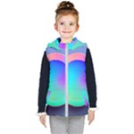 Circle Colorful Rainbow Spectrum Button Gradient Kids  Hooded Puffer Vest