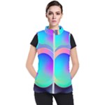Circle Colorful Rainbow Spectrum Button Gradient Women s Puffer Vest