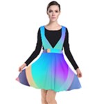 Circle Colorful Rainbow Spectrum Button Gradient Plunge Pinafore Dress