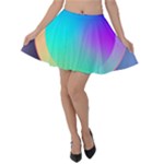 Circle Colorful Rainbow Spectrum Button Gradient Velvet Skater Skirt