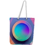 Circle Colorful Rainbow Spectrum Button Gradient Full Print Rope Handle Tote (Large)