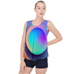 Circle Colorful Rainbow Spectrum Button Gradient Bubble Hem Chiffon Tank Top
