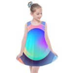 Circle Colorful Rainbow Spectrum Button Gradient Kids  Summer Dress
