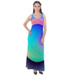 Circle Colorful Rainbow Spectrum Button Gradient Sleeveless Velour Maxi Dress