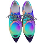 Circle Colorful Rainbow Spectrum Button Gradient Pointed Oxford Shoes