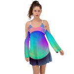 Circle Colorful Rainbow Spectrum Button Gradient Boho Dress