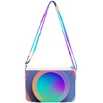 Circle Colorful Rainbow Spectrum Button Gradient Double Gusset Crossbody Bag