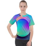 Circle Colorful Rainbow Spectrum Button Gradient Women s Sport Raglan T-Shirt