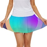 Circle Colorful Rainbow Spectrum Button Gradient Women s Skort