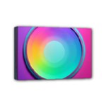 Circle Colorful Rainbow Spectrum Button Gradient Psychedelic Art Mini Canvas 6  x 4  (Stretched)