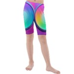 Circle Colorful Rainbow Spectrum Button Gradient Psychedelic Art Kids  Mid Length Swim Shorts