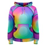 Circle Colorful Rainbow Spectrum Button Gradient Psychedelic Art Women s Pullover Hoodie