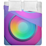 Circle Colorful Rainbow Spectrum Button Gradient Psychedelic Art Duvet Cover Double Side (California King Size)