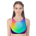 Circle Colorful Rainbow Spectrum Button Gradient Psychedelic Art Tank Bikini Top