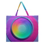 Circle Colorful Rainbow Spectrum Button Gradient Psychedelic Art Zipper Large Tote Bag