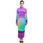 Circle Colorful Rainbow Spectrum Button Gradient Psychedelic Art Turtleneck Maxi Dress