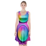 Circle Colorful Rainbow Spectrum Button Gradient Psychedelic Art Racerback Midi Dress