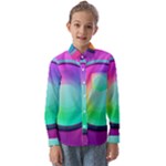 Circle Colorful Rainbow Spectrum Button Gradient Psychedelic Art Kids  Long Sleeve Shirt