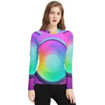 Circle Colorful Rainbow Spectrum Button Gradient Psychedelic Art Women s Long Sleeve Rash Guard