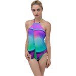 Circle Colorful Rainbow Spectrum Button Gradient Psychedelic Art Go with the Flow One Piece Swimsuit