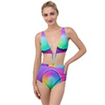 Circle Colorful Rainbow Spectrum Button Gradient Psychedelic Art Tied Up Two Piece Swimsuit
