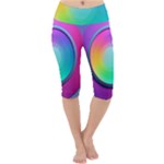 Circle Colorful Rainbow Spectrum Button Gradient Psychedelic Art Lightweight Velour Cropped Yoga Leggings