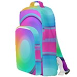 Circle Colorful Rainbow Spectrum Button Gradient Psychedelic Art Double Compartment Backpack