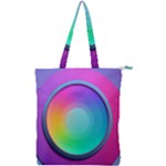 Circle Colorful Rainbow Spectrum Button Gradient Psychedelic Art Double Zip Up Tote Bag