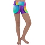 Circle Colorful Rainbow Spectrum Button Gradient Psychedelic Art Kids  Lightweight Velour Yoga Shorts