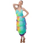 Circle Colorful Rainbow Spectrum Button Gradient Psychedelic Art Layered Bottom Dress