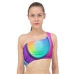 Circle Colorful Rainbow Spectrum Button Gradient Psychedelic Art Spliced Up Bikini Top 